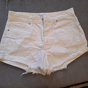 Forever 21 White Denim Shorts